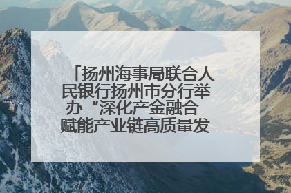 扬州海事局联合人民银行扬州市分行举办“深化产金融合 赋能产业链高质量发展”共建联学活动